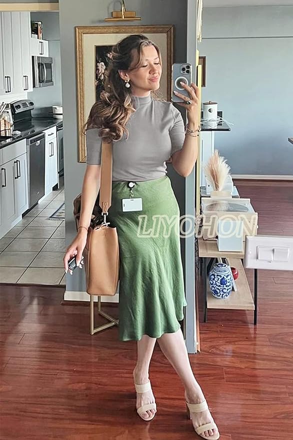 LIYOHON Womens Tops Dressy Casual Mock Turtleneck Business Short Sleeve T Shirts Going Out Tops 2026