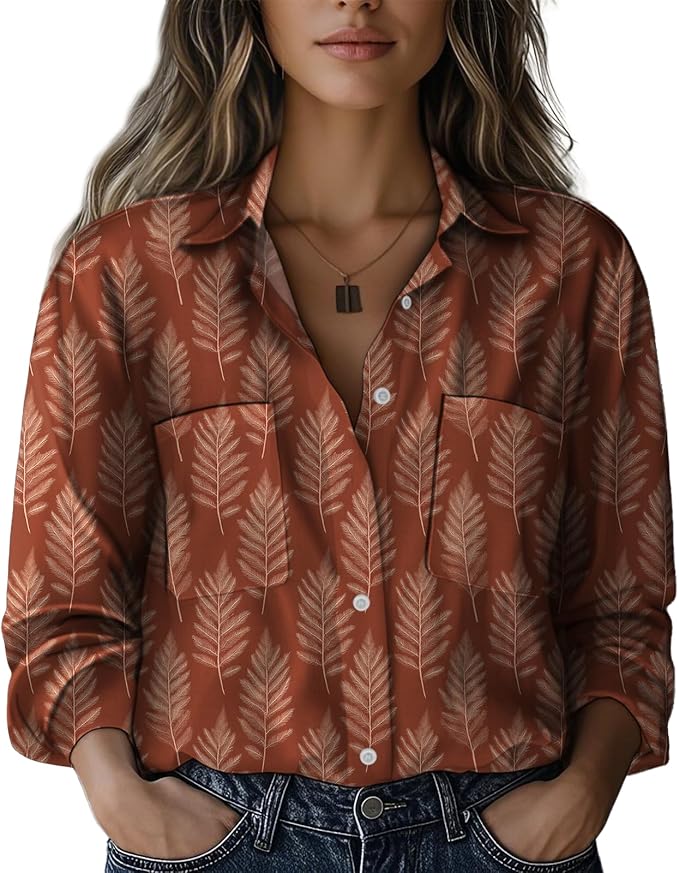 Boho Shirts for Women Vintage Graphic Casual Lightweight Long Sleeve Dressy Gauze V Neck Oversized Beach Top