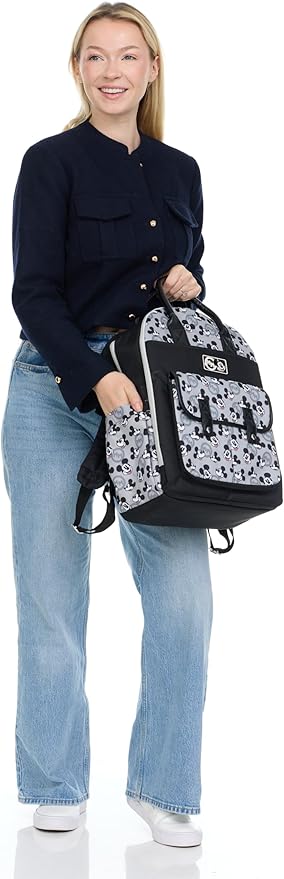 Disney Cudlie Backpack Diaper Bag for Moms | Large Spacious Travel Diaper Backpack for Baby Boy and Girl | 16-Inches Height Multi-Functional Baby Bag with Cute Patterns