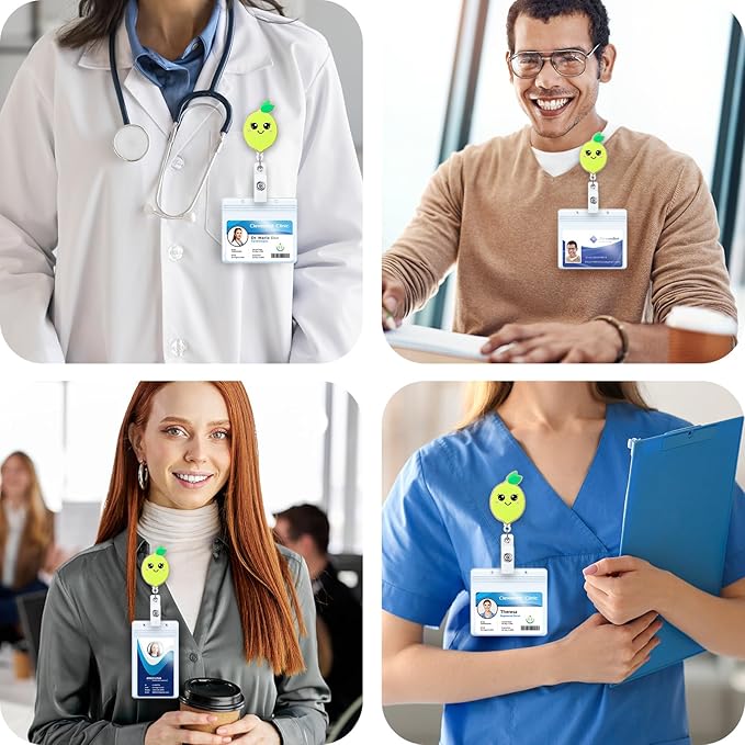 Funny Lemon Badge Reel, Cute Retractable ID Card Badge Holder, Name Tag Work Badge Clips for RN LPN CNA Nicu Labor and Delivery Nurse Medical Assistant Nursing Student Dietitian Teacher