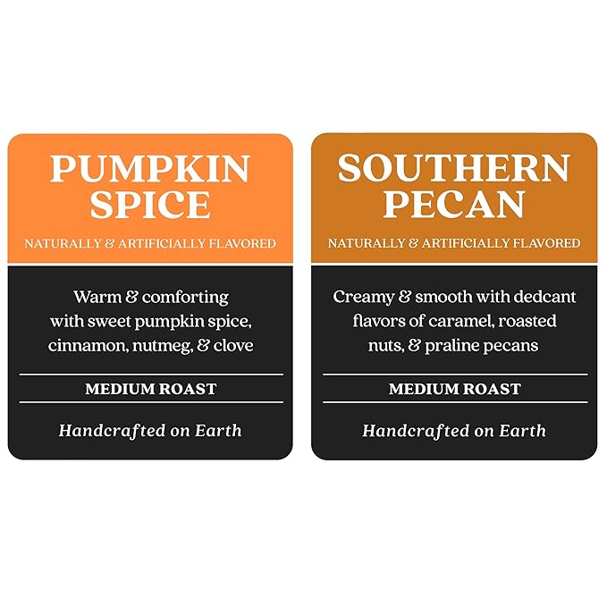 Copper Moon Coffee Single Serve Pods for Keurig Brewers Harvest Pack, 36 count (Pumpkin Spice, Southern Pecan)
