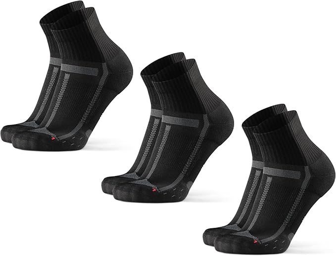 DANISH ENDURANCE Ultra-Comfort Quarter Running Socks, Performance Socks, Men & Women - 3 or 5 Pack