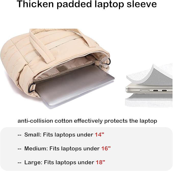 AOCINA Puffer Tote Bag for Women Quilted Work Bag Nurse Bags Women's Shoulder Handbags for Travel Gym Gifts Laptop Purse