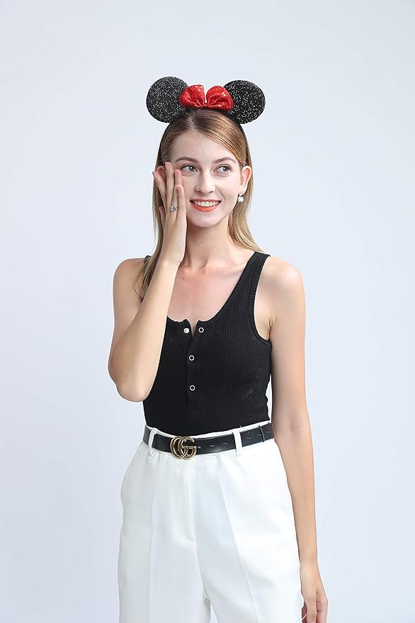 FANYITY 2 Pcs Mouse Ears,Mouse Costume Ears Headband for Children Mom Baby Girls Women Party
