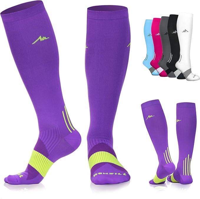 NEWZILL Medical Compression Socks for Women & Men, 20-30 mmHg Knee-High Support for Circulation, All-Day Comfort for Work Travel Running Cycling and Fitness