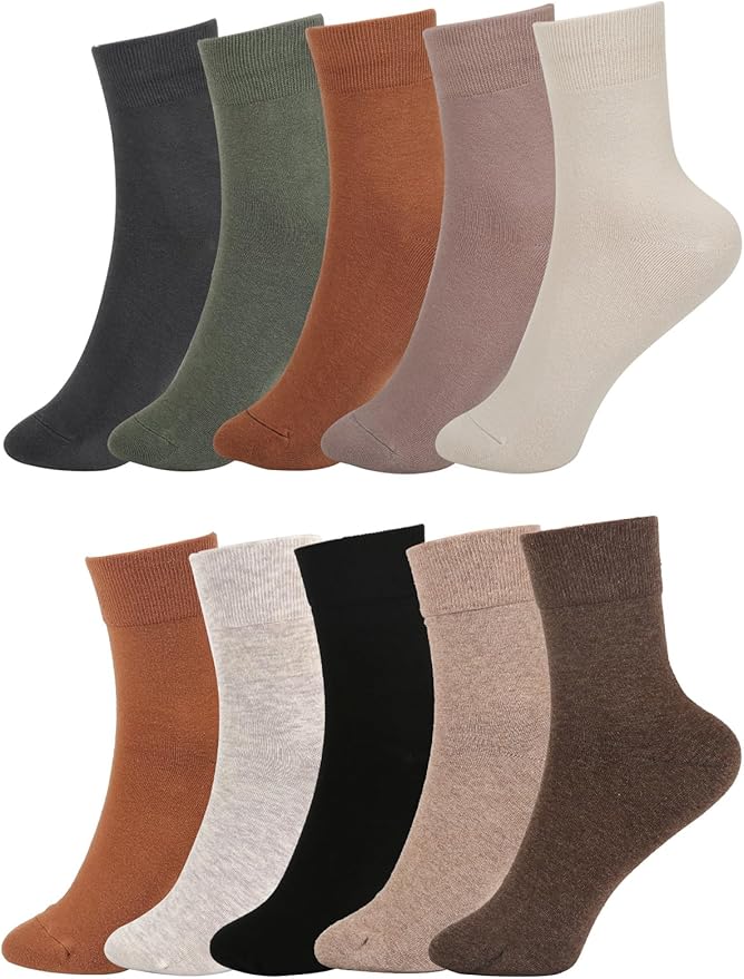 FGZ Women Thin Cotton Socks Soft Cozy Socks Cute Ankle Crew Socks 5 Pairs