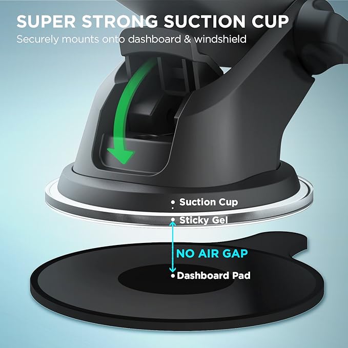 iOttie Easy One Touch Classic Dash & Windshield Universal Car Mount Phone Holder Desk Stand for iPhone, Samsung, LG, Moto and other Smartphones