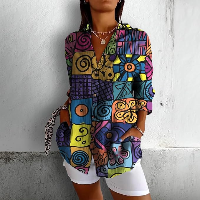 Fashion Summer Shirts V Neck Japanese Art Vintage Floral Graphic Button Down Trendy Hawaiian Holiday Outfits