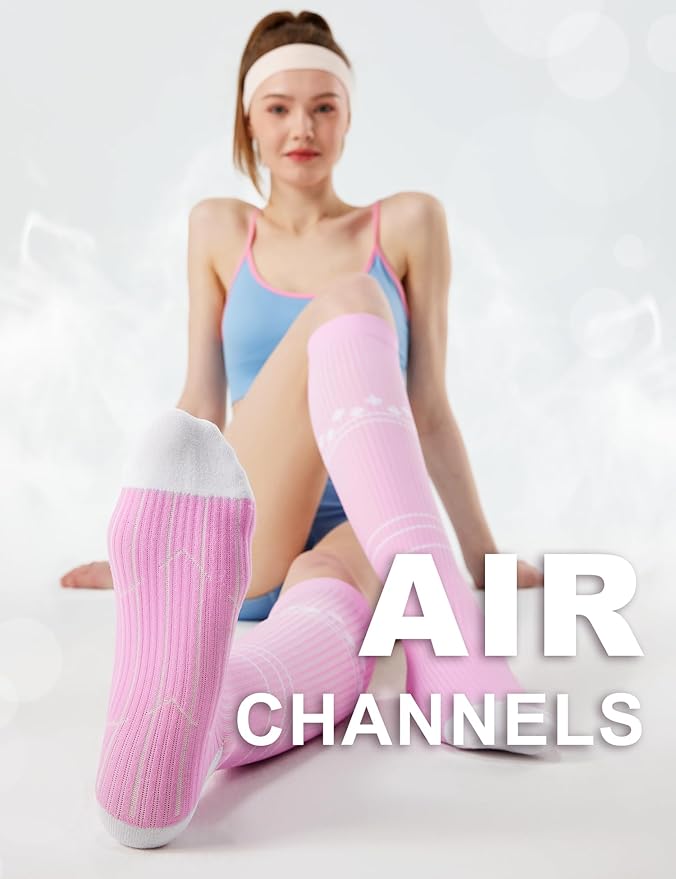 FITRELL 3 Pairs Compression Socks for Women and Men 20-30mmHg-Circulation Support Socks