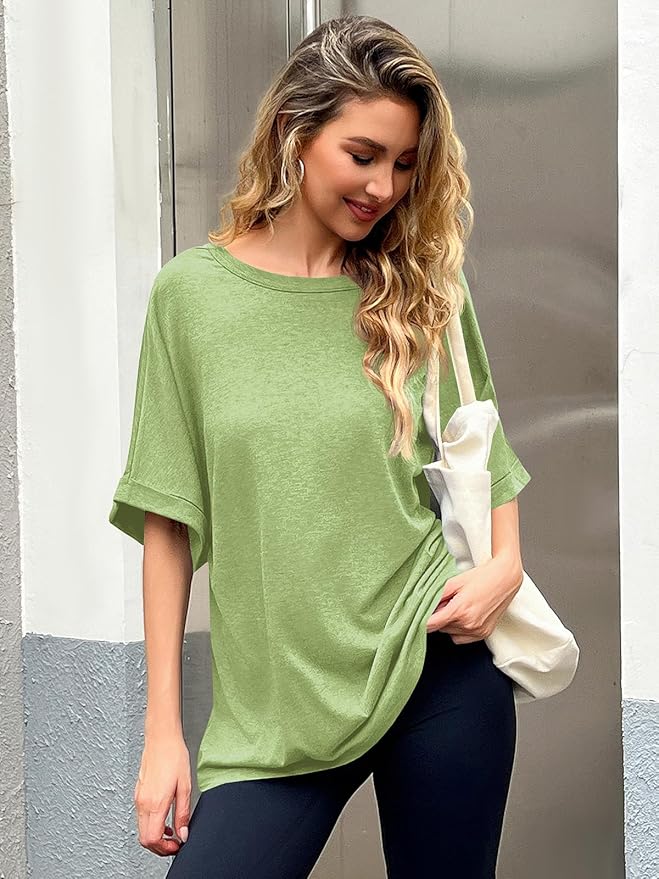 Women Oversized T-Shirt Summer Casual Short Sleeve Loose Tee Tops