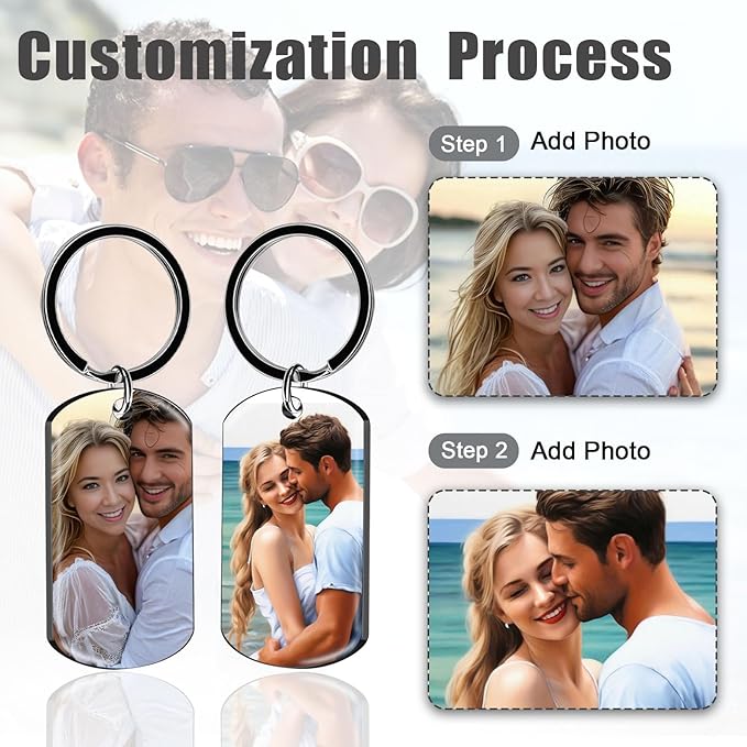 KBPTM Customized Double Sided Keychain - Personalized Engraved Text/Number/Name Keychain, Custom Key chain Gift for Boyfriend