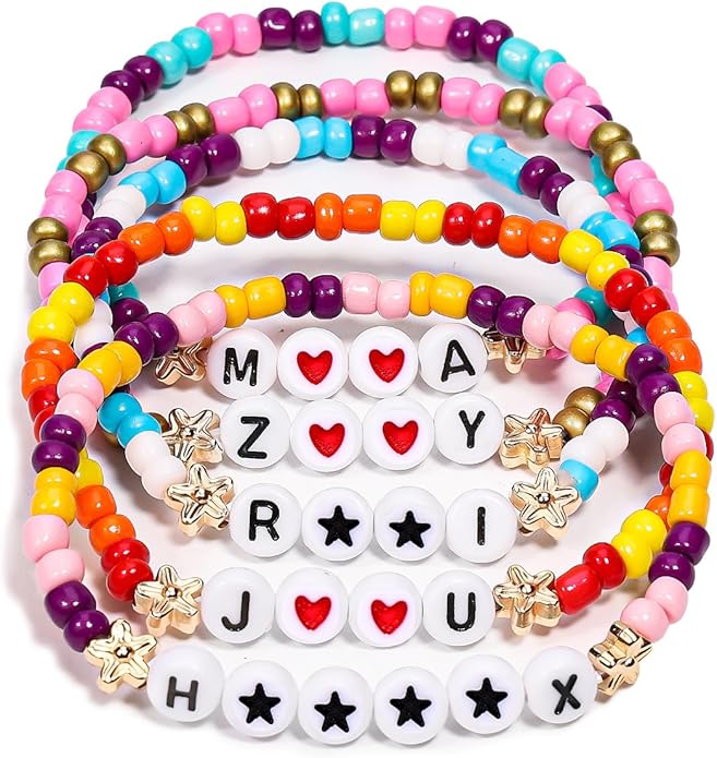 AICase for Korea-Pop Merch Gifts Toys Cosplay Birthday Decorations Bracelets Outfit Costume 6 Pcs Stackable Stretch Beaded Bracelets Merchandise Jewelry Gifts for Fans Women Christmas Stocking