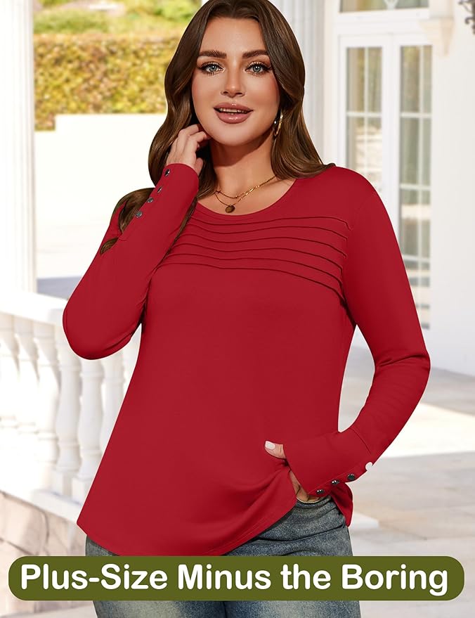 Blouses for Women Dressy Casual Long Sleeve Fall Fashion Tops Trendy Outfits for Work Office Shirts Thicker Clothes