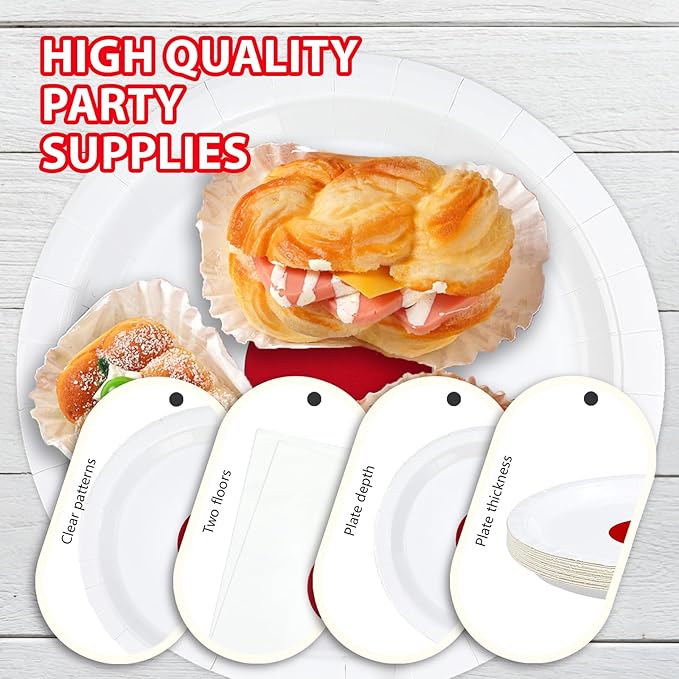 Greencian 96Pcs Japan Flag Party Decorations Hibachi Asian Japanese Style Plates and Napkins Hinomaru Flag Tableware Set for Japan Themed Party Supplies，Serves 24