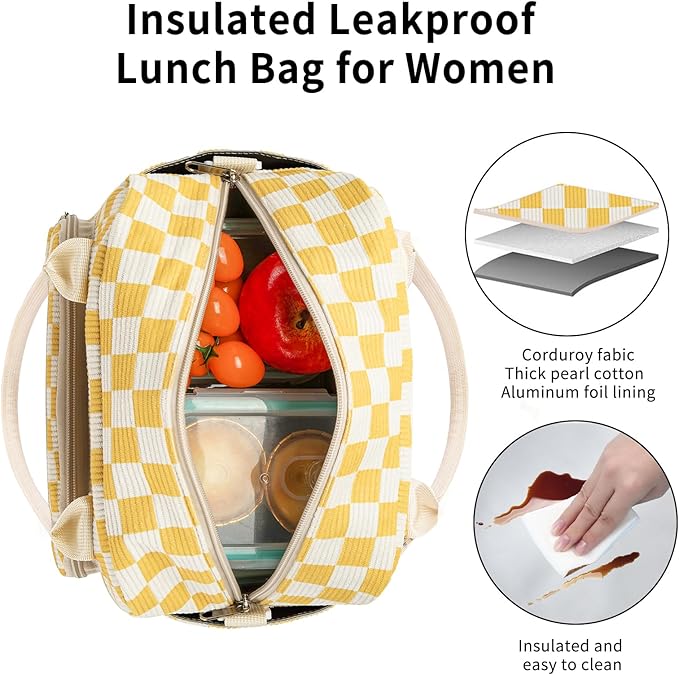 Lunch Box for Women Insulated Lunch Bag Women Adult Cute Lunch Bags Reusable Lunchbox Cooler Tote Bag for Work Picnic