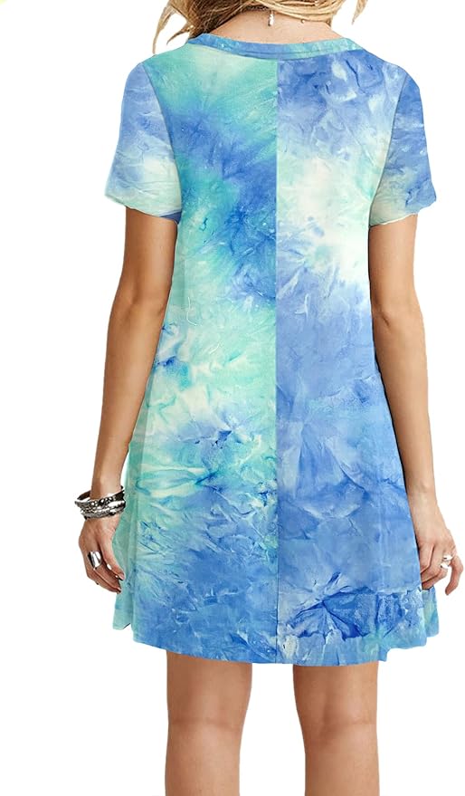 MOLERANI Women's Casual Plain Simple T-Shirt Loose Dress