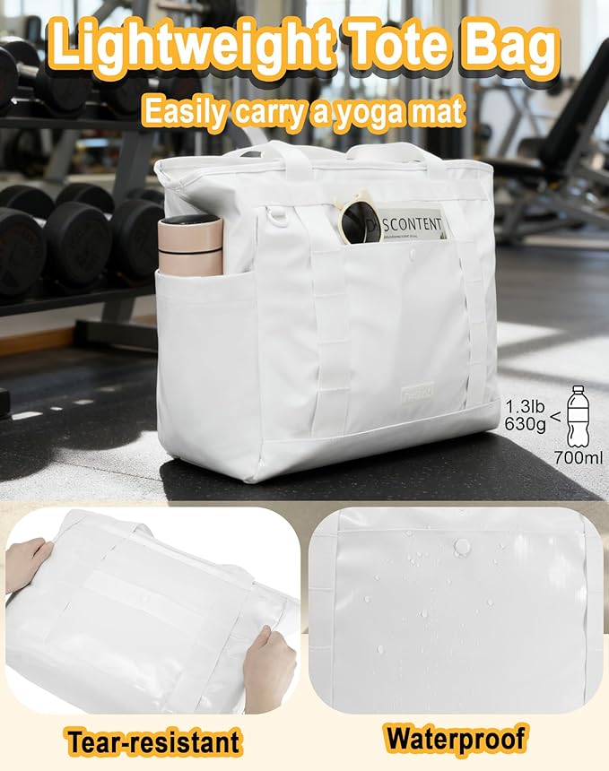Tote Bag for Women, Lightweight Beach Bag with Laptop Pocket for Teacher Nurse, Travel Shoulder Handbag for College