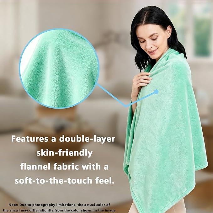 Women's Double Flannel Poncho - Snuggle Cape, Soft Warm Winter Wrap | Unisex Winter Wear for Home, Office, School