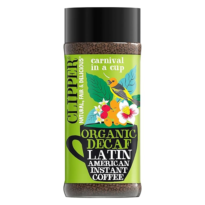 Clipper Coffee: Latin American Decaf Instant Coffee – Medium Roast Coffee, Freeze Dried & Ethically Sourced – 100g (3.53oz)
