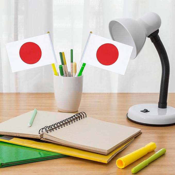 Japan Flag Small Japanese Flag 12 Pack Mini Hand Held Japanese Flags on Sticks for Party Parades Sports Events Patriotic Holiday Decorations