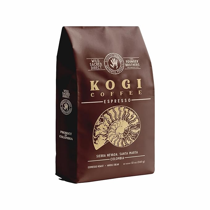 The Younger Brothers Trading Co. Kogi Coffee | Indigenous Wild Grown Whole Bean | Ethically Sourced Single Origin Colombian Coffee | Kogi Espresso Roast | (12oz Bag)