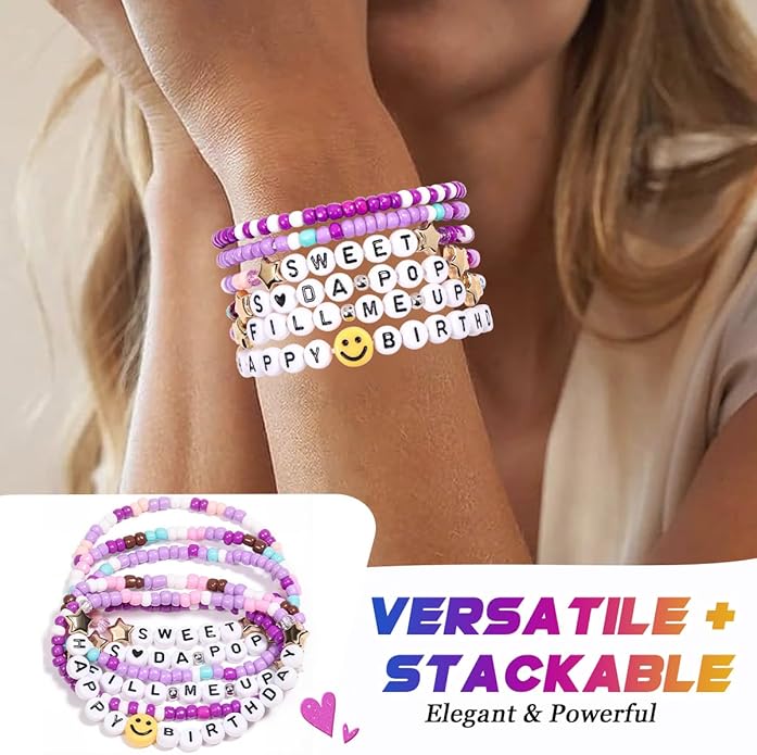 AICase for Korea-Pop Merch Toys Gifts Doll Cosplay Outfit Costume 5 Pcs Stackable Stretch Friendship Beaded K_Pop Bracelets Merchandise Jewelry Gifts for Fans Women Christmas Stocking