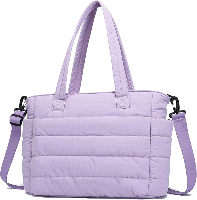 AOCINA Puffer Tote Bag for Women Quilted Work Bag Nurse Bags Women's Shoulder Handbags for Travel Gym Gifts Laptop Purse