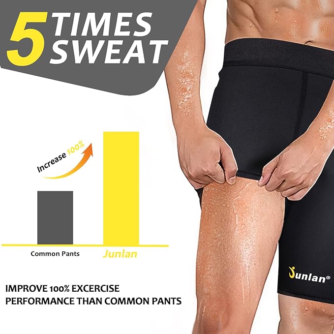 Junlan Sweat Shorts for Men Sauna Suit Mens Body Shaper Sweat Sauna Neoprene Shorts