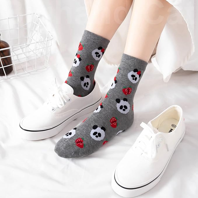 IIG 3-6 Pairs Womens Cute Animal Patterned Funny Novelty Cotton Crew Socks