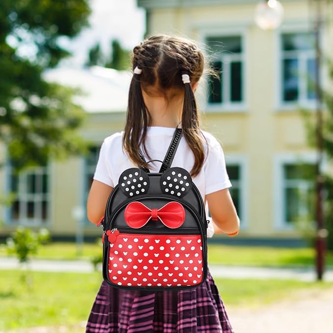 Voikukka Mini Backpack for Girls Small Backpacks Cute Little Kids Mini Mouse Backpacks for Toddler Girl Backpack Purse Gift Leather Child Crossbody Bag Children Travel Toys Baby Girl Purse