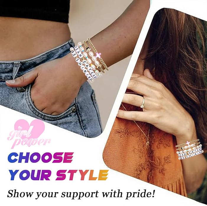 AICase for Korea-Pop Merch Toys Gifts Doll Cosplay Outfit Costume 5 Pcs Stackable Stretch Friendship Beaded K_Pop Bracelets Merchandise Jewelry Gifts for Fans Women Christmas Stocking