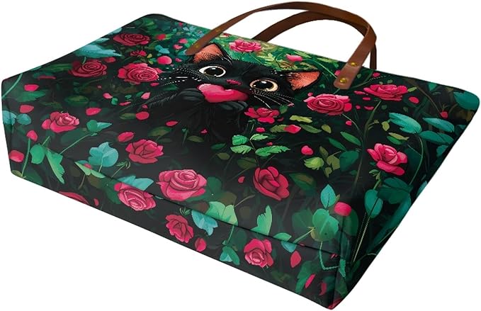Womens Zip Up Tote Handbag Daisy Print Large Capacity Tote Purse Handbag Big Tote Bag Purse For Work Laptop
