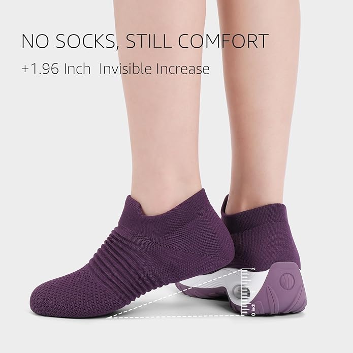 HKR Women's Walking Shoes Arch Support Non Slip Work Shoes Breathable Knit Upper Lightweight for Plantar Fasciitis