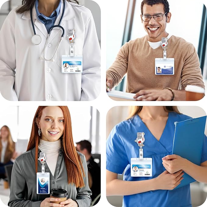 Today I'M A Serious Goose Funny Badge Reel, Retractable ID Card Badge Holder, Name Work Badge Clip for ICU NICU RN LPN CNA MA ER Night Shift Nurse Nursing Student Pediatric Doctor Teacher, Nurse Gifts