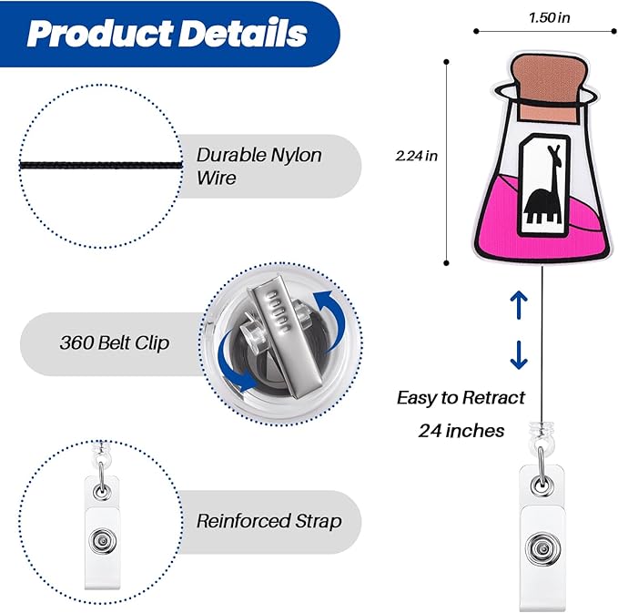 Funny Llama Potion Badge Reel, Cute Kuzcoo's Poison Retractable ID Card Badge Holder, Name Tag Medical Work Badge Clip for RN LPN CNA MA ER Night Shift Nurse Nursing Student Doctor, Nurse Gifts
