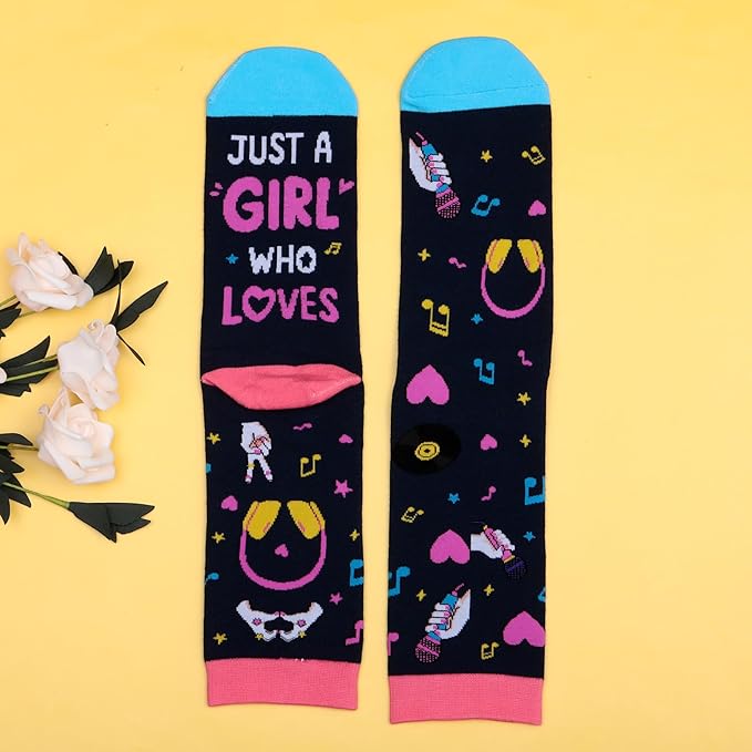 TI-EDC Kpop Socks, K-Pop Merch, Korean Drama Gifts, Christmas Stocking Stuffer, Music Gifts for Women - K Pop Singing Socks for Teen Girls Singers Kpop Fans Lovers, Valentines Day Ideas