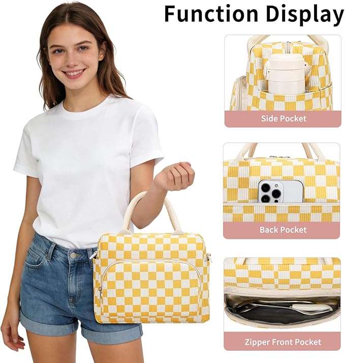 Lunch Box for Women Insulated Lunch Bag Women Adult Cute Lunch Bags Reusable Lunchbox Cooler Tote Bag for Work Picnic
