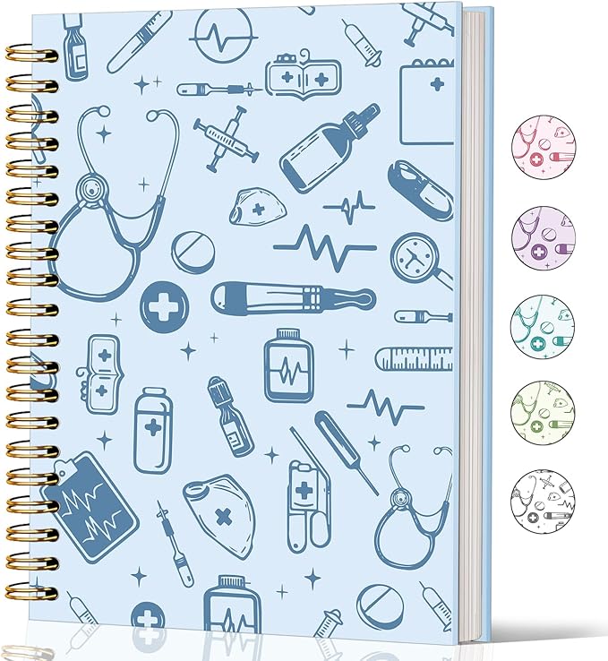 Lacama Blue Nursing Student Gifts, Nurse Notebook Journal, Gifts for Nurses, Christmas Gift, Nursing School Essentials, Notebook for School Office Supplies 5.5x8.3 Inch