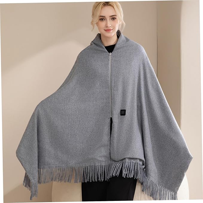 Heated Shawl Wraps for Women, 27x79inch 3 Gear Temperature Soft Warm Wearable Heated Blanket, Blankets Scarf for Winter Home Office(Gray)