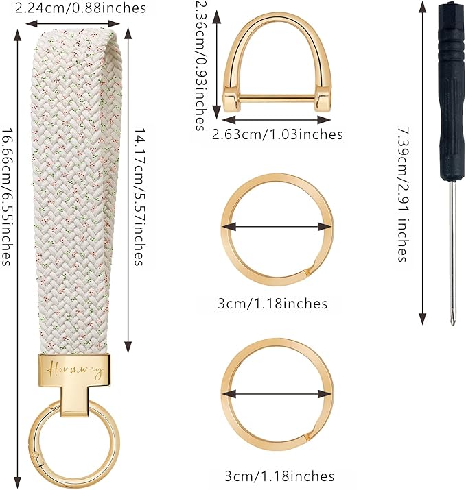 Hovmwey Elastic Wristlet Keychain for Women Men, Cute Car Key Chain, Braided Wrist Strap Lanyard for Keys ID Badges