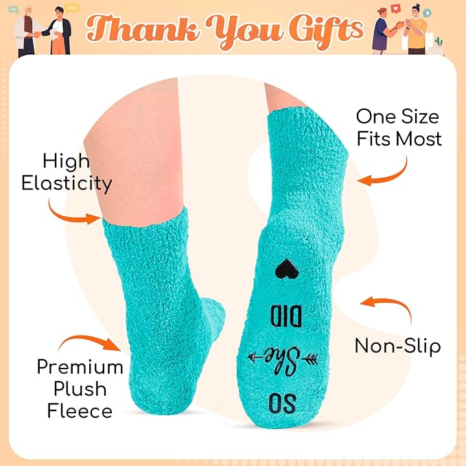 HAPPYPOP Fuzzy Gifts for Women Men - Book K-pop Divorce Inspirational Vegan Scary Film Socks