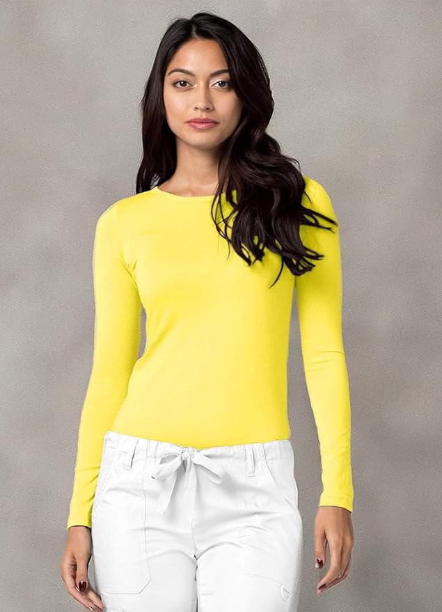 Adar Underscrubs for Women 3 Pack - Long Sleeve Underscrub Comfort Tee
