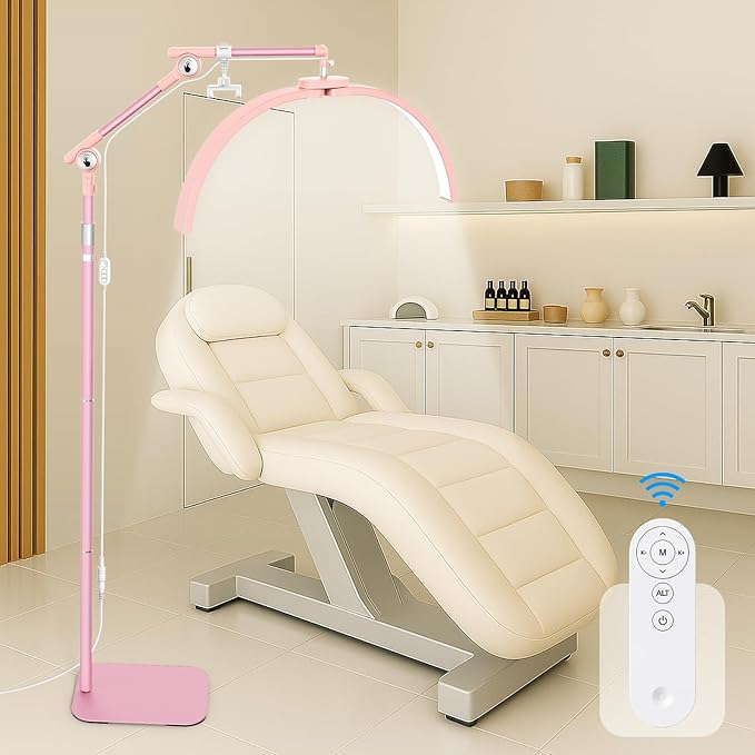 LIONVISON Half Moon Lash Lighting: LED Lash Lamp for Eyelash - 2nd Adjustable Brightness Warm to Cool Esthetician Light for Lash Artist Tattoo Salon