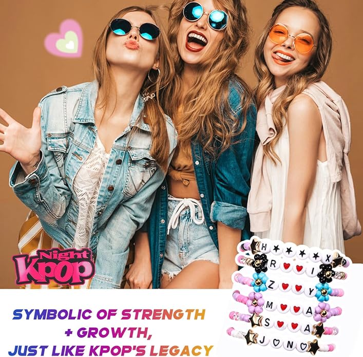 AICase for Korea-Pop Merch Gifts Toys Cosplay Birthday Decorations Bracelets Outfit Costume 6 Pcs Stackable Stretch Beaded Bracelets Merchandise Jewelry Gifts for Fans Women Christmas Stocking