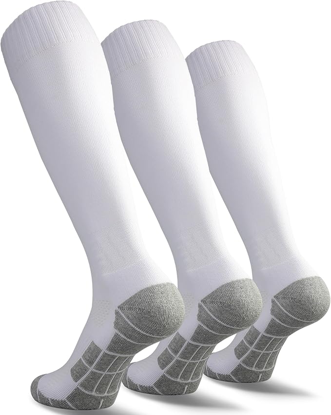 CWVLC Soccer Socks (1/3/5 pairs) Team Sport Knee High Socks for Adult Youth Kids