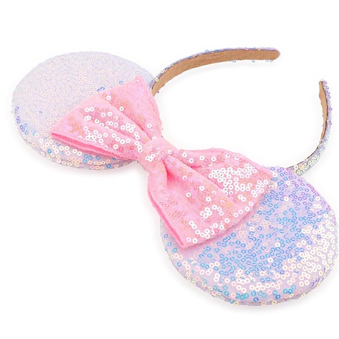 DRESHOW Mouse Ears Bow Headbands Glitter Party Decoration Cosplay Costume for Women