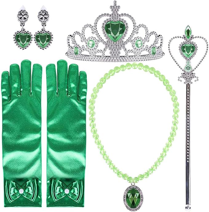 Orgrimmar Princess Dress Up Accessories Gloves Tiara Crown Wand Necklaces Presents for Kids Girls
