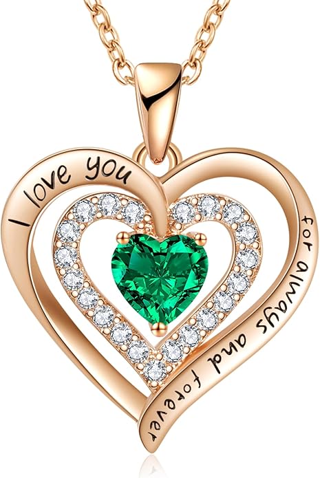 REDBEE Necklaces for Women Birthstone Heart Necklace Jewelry for Wife Girlfriend Woman Necklace