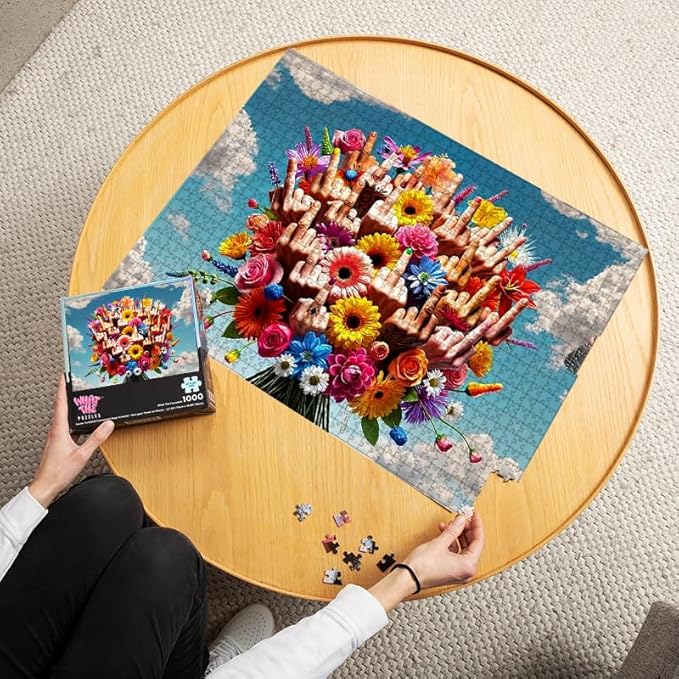 What The Puzzles - Challenging Jigsaw Puzzles 1000 Pieces, Difficult Brain Teaser Puzzles for Adults (Floral)