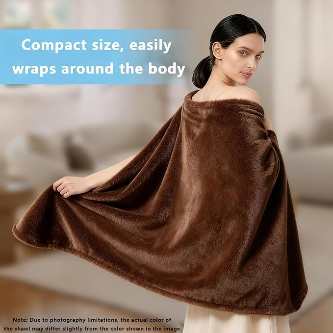 Women's Double Flannel Poncho - Snuggle Cape, Soft Warm Winter Wrap | Unisex Winter Wear for Home, Office, School